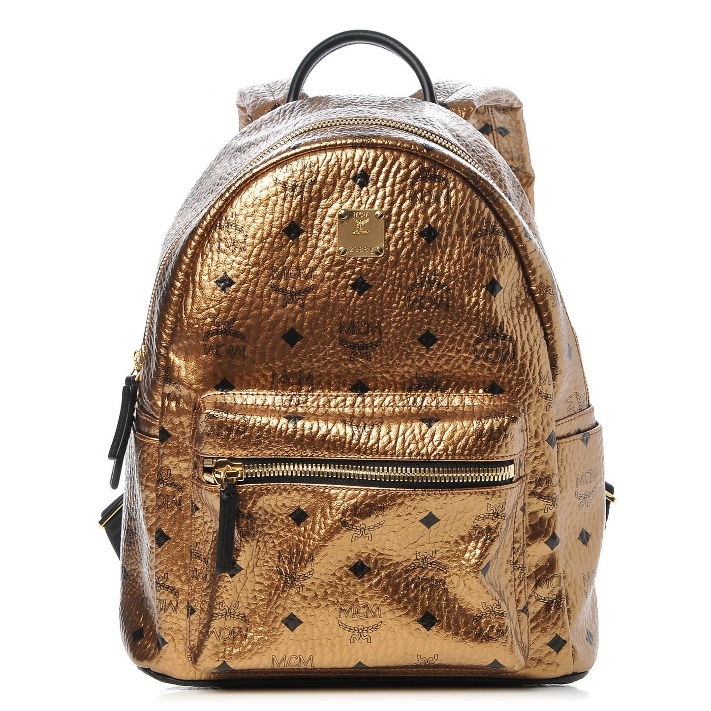 Metallic Visetos Small Stark Backpack Gold