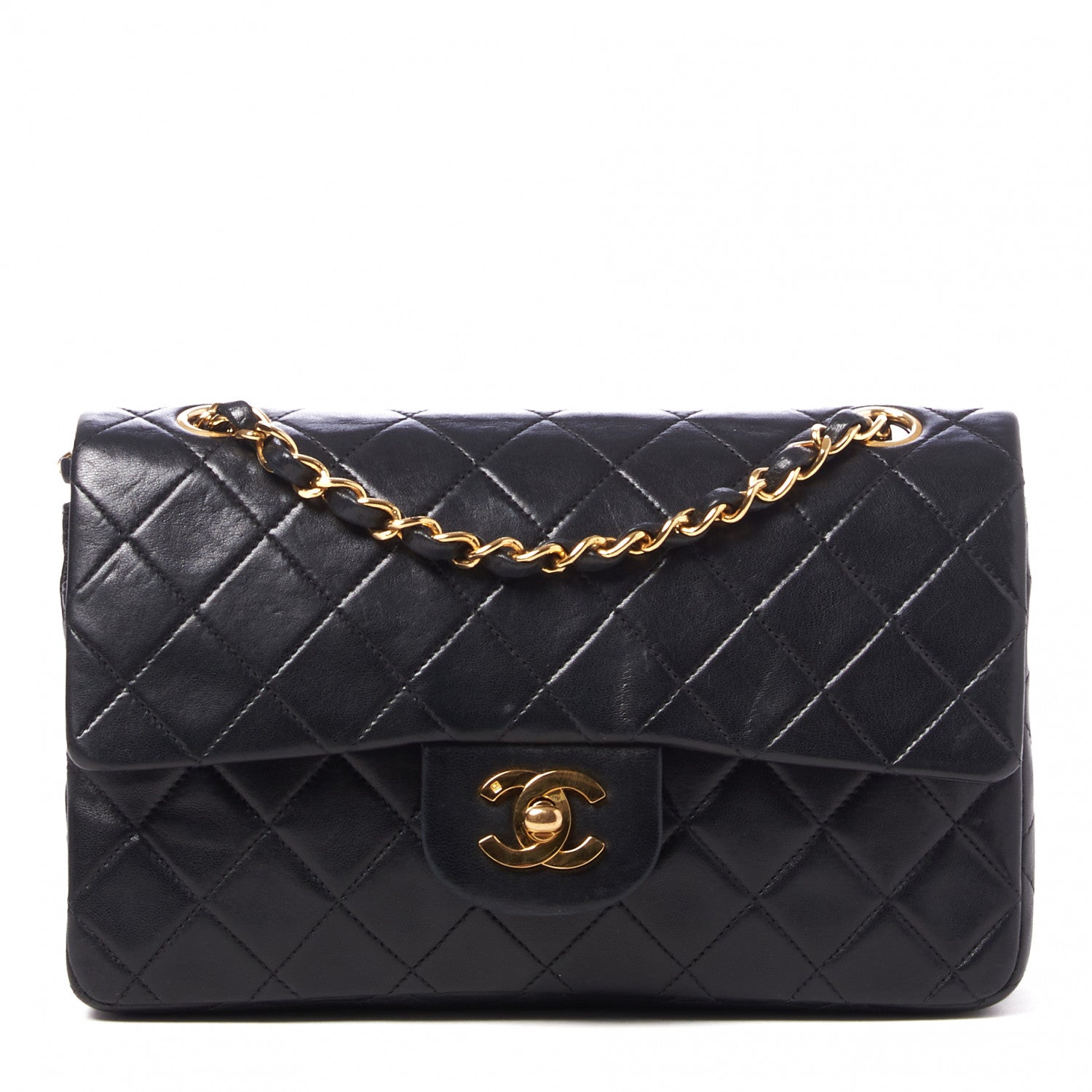 Chanel Lambskin Quilted Small Double Flap Black 1 of 10