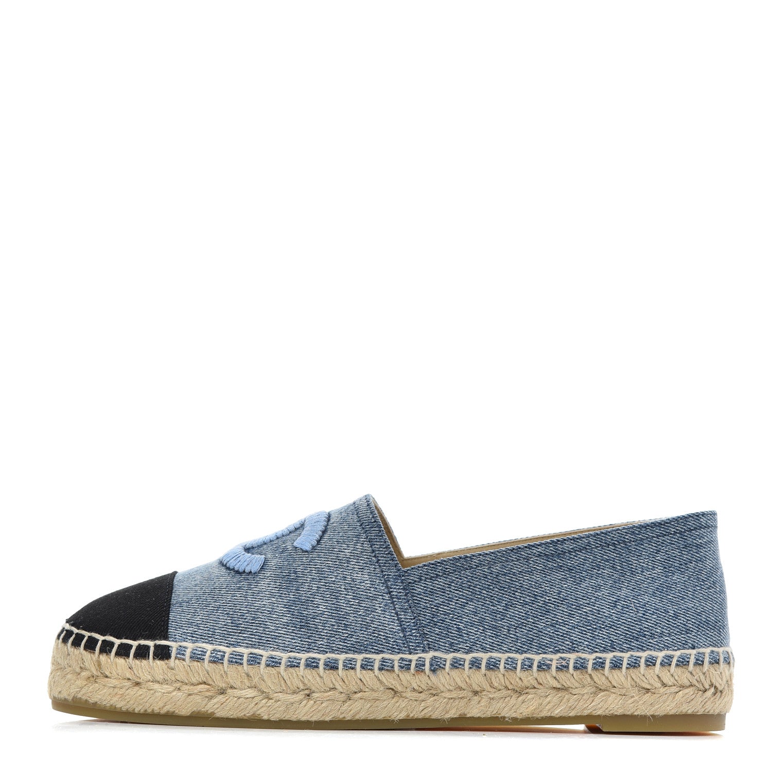Chanel Denim CC Espadrilles 39 Blue Black 1 of 9