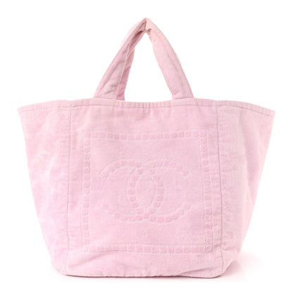 Chanel Terry Cotton CC Beach Tote Towel Set Pink 3 of 11