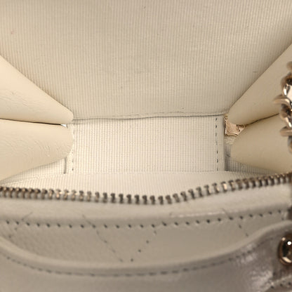 Chanel Caviar Quilted Round Handle With Care Vanity With Chain White 5 of 14