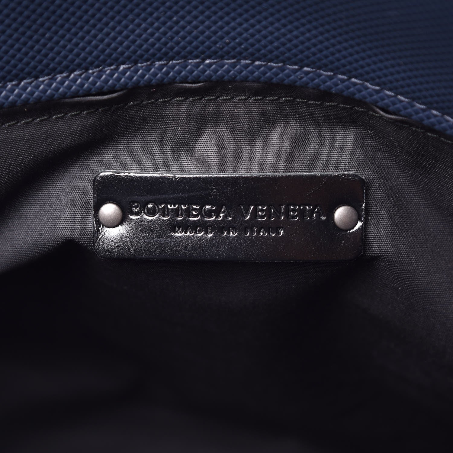Bottega Veneta Rubberized Canvas Marcopolo Tote Dark Navy Nero 6 of 7