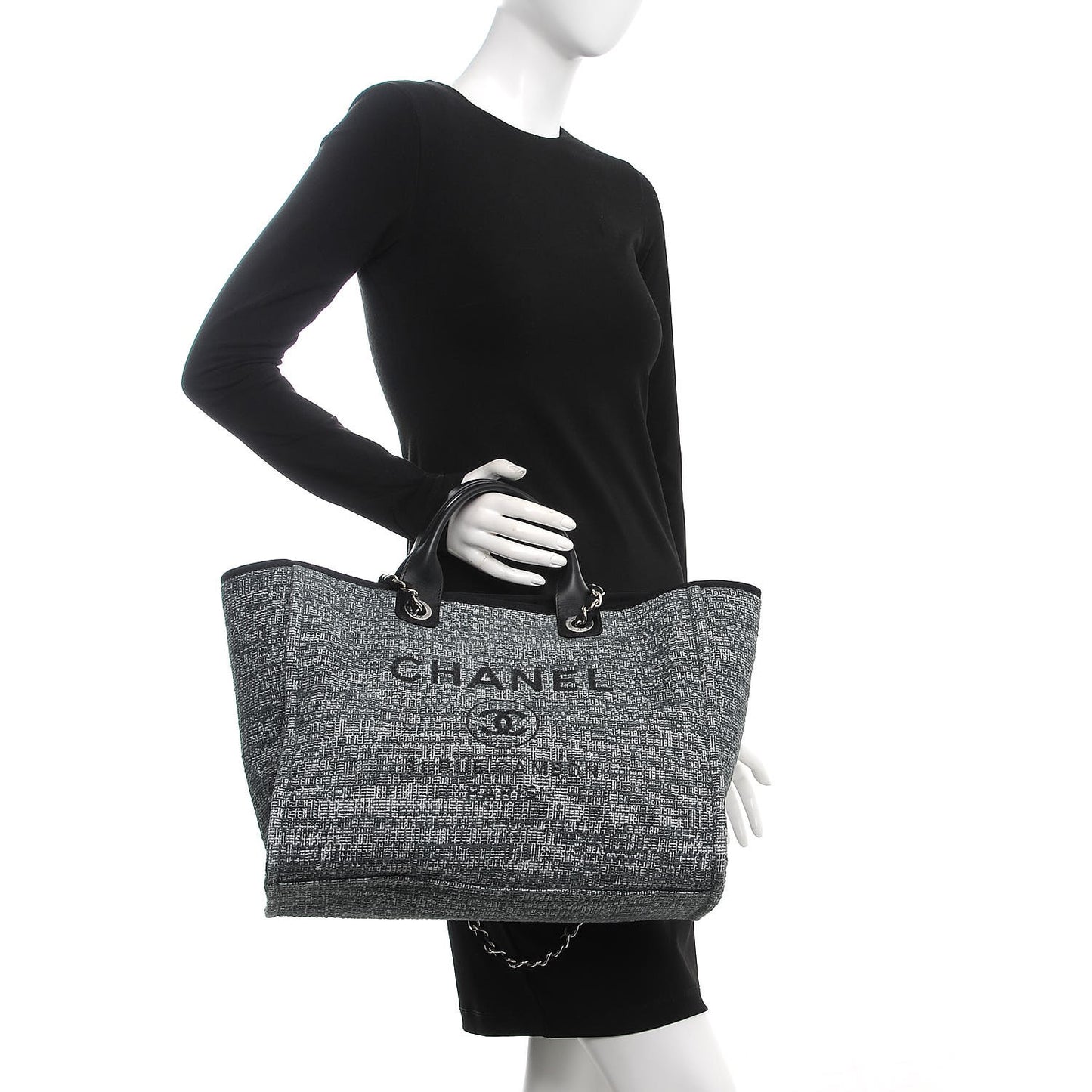 Canvas Large Deauville Tote Charcoal