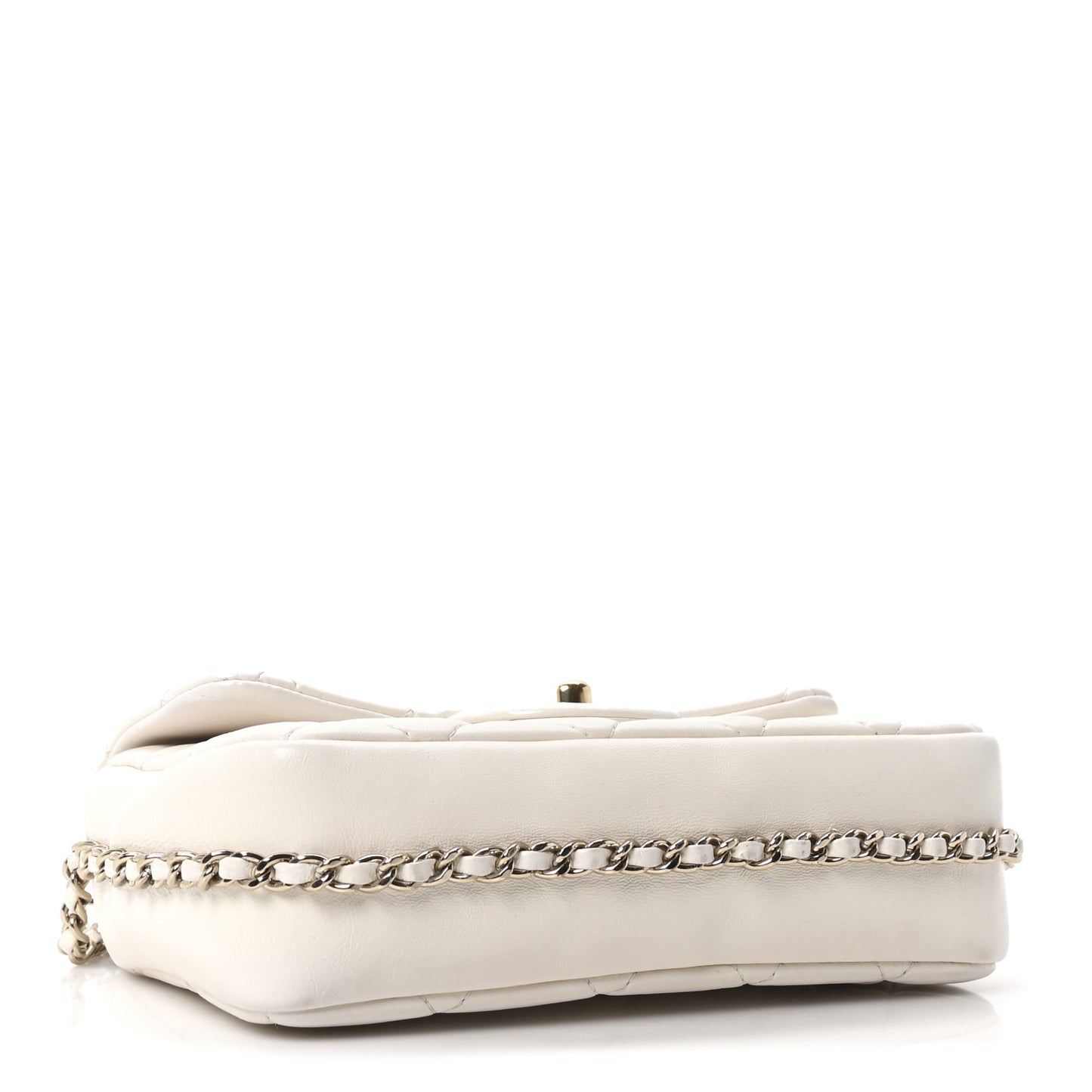 Lambskin Quilted Small My Precious Flap White