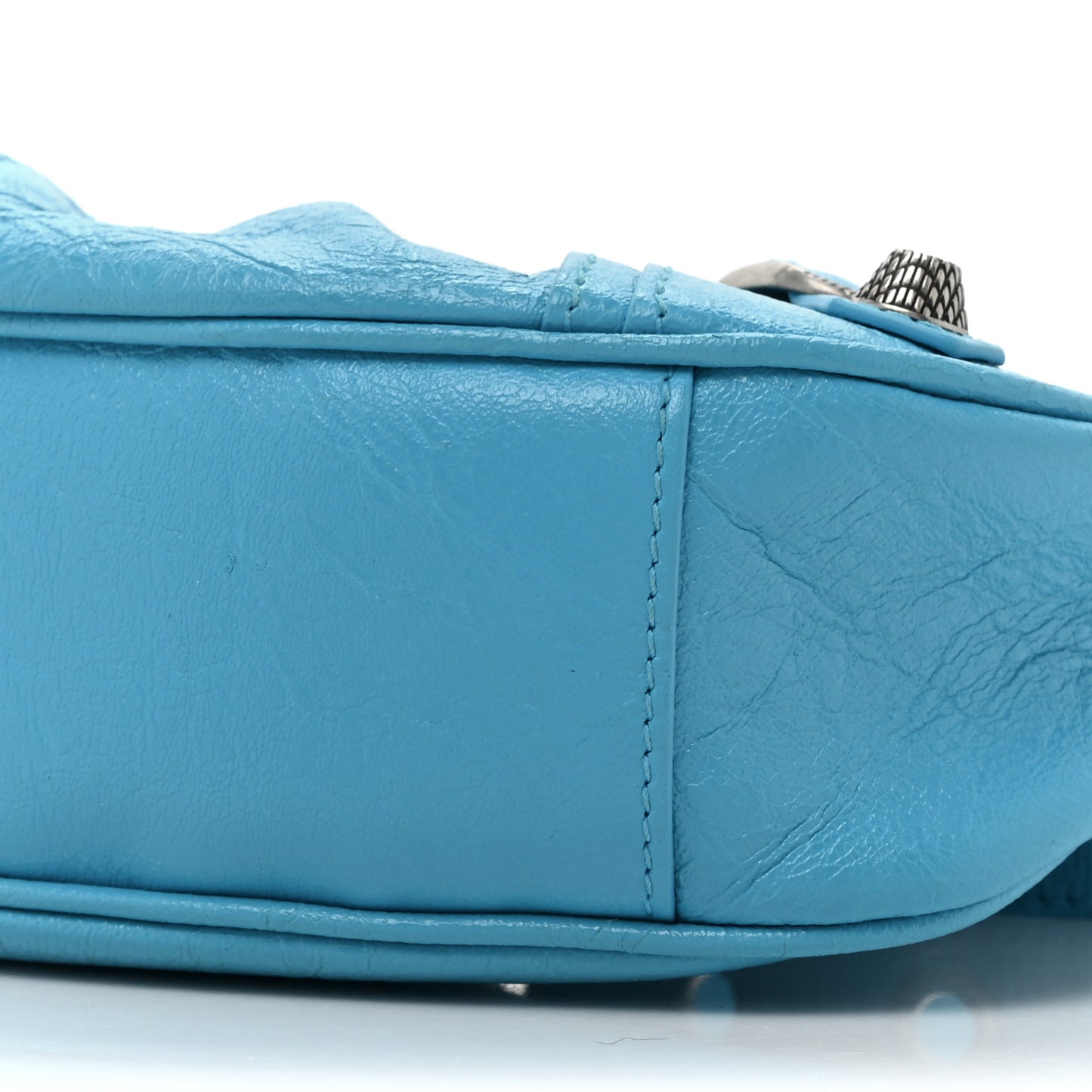 Agneau Arena Le Cagole Shoulder Bag XS Cyan