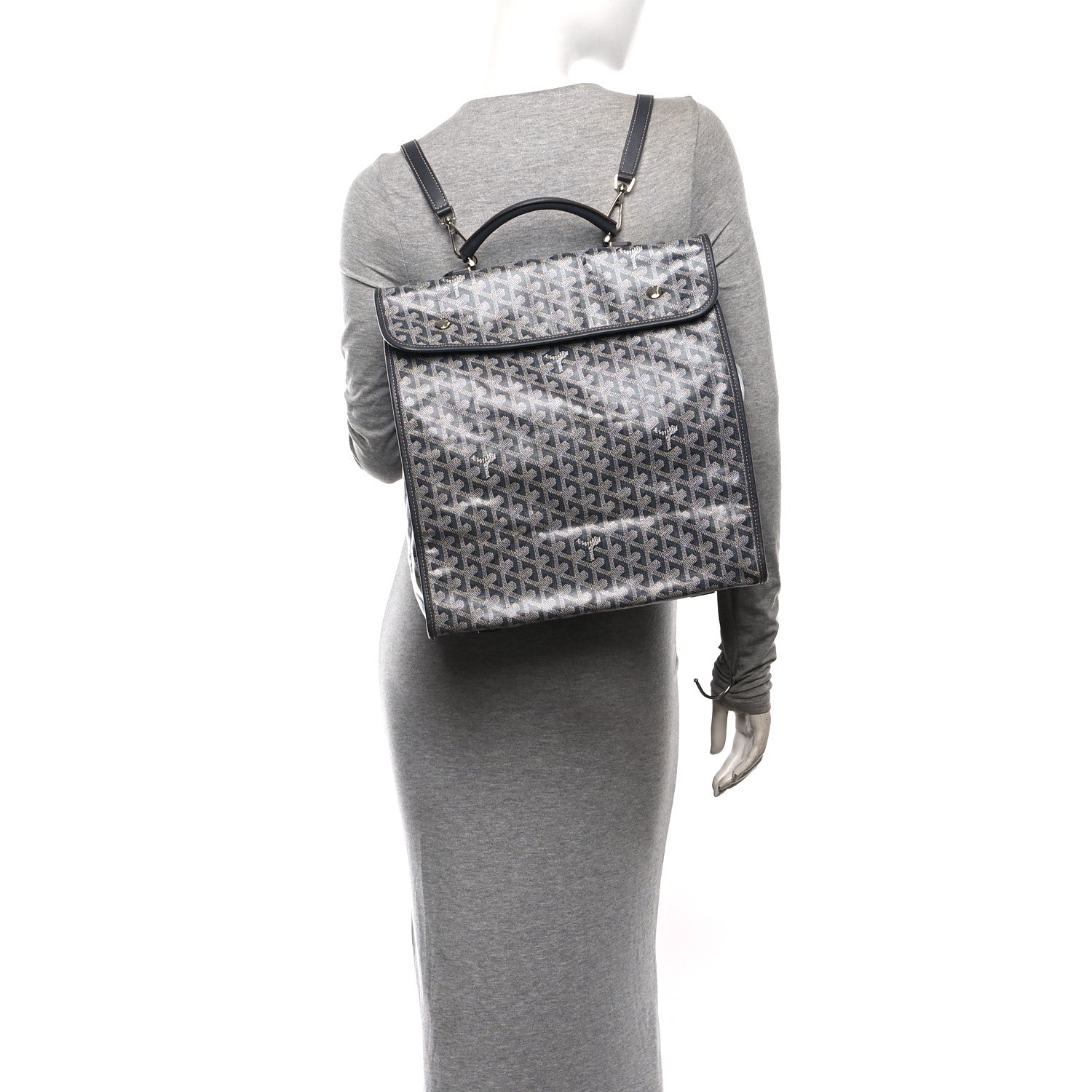 Goyard Goyardine Saint Leger Soft Briefcase Backpack Grey 2 of 9