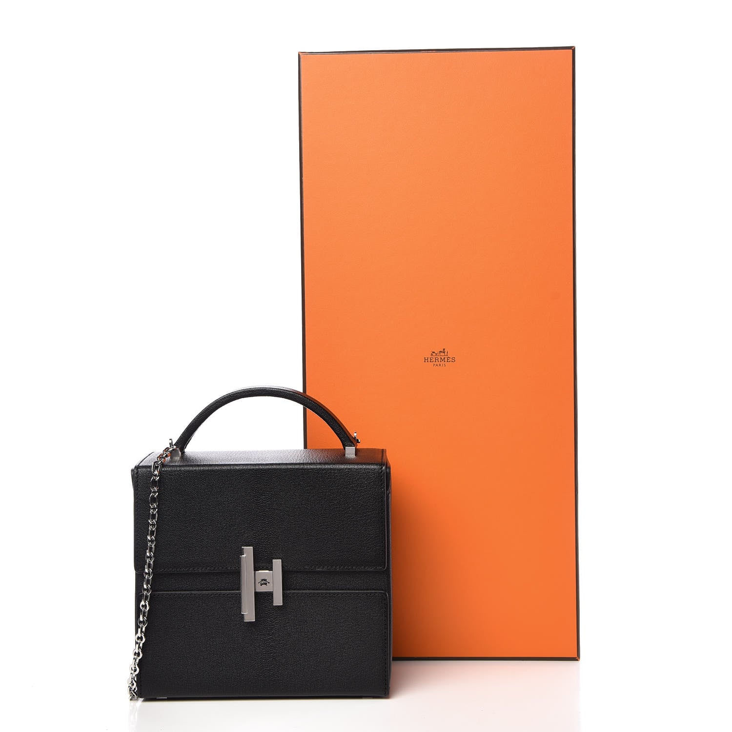 Hermes Chevre Mysore Cinhetic Boxy Top Handle Bag Black 12 of 12