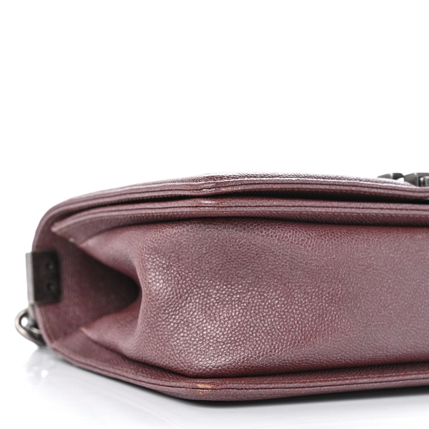 Chanel Metallic Caviar Chevron Quilted Medium Boy Flap Dark Pink 9 of 12
