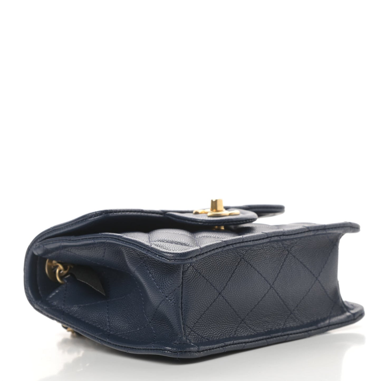 Caviar Quilted Mini Sweet Classic Flap Navy Blue