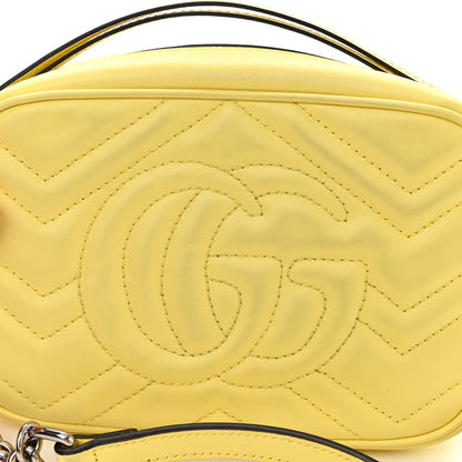 Gucci Calfskin Matelasse Mini GG Marmont Chain Shoulder Bag Banana 12 of 12