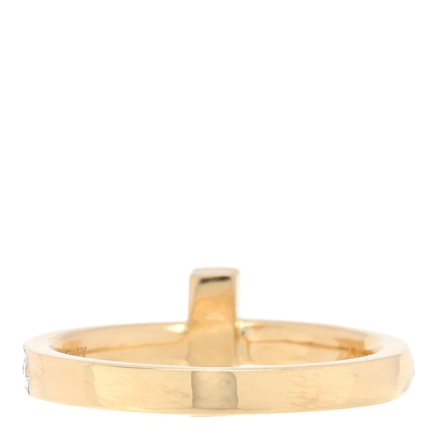 Tiffany 18K Yellow Gold Diamond 2.5mm T T1 Ring 48 4.5 3 of 4