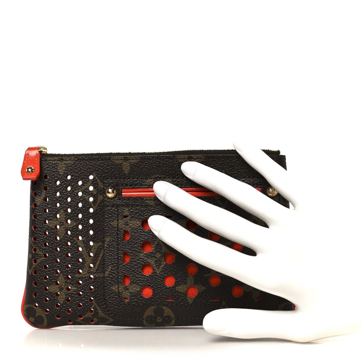 Monogram Perforated Pochette Plat Orange