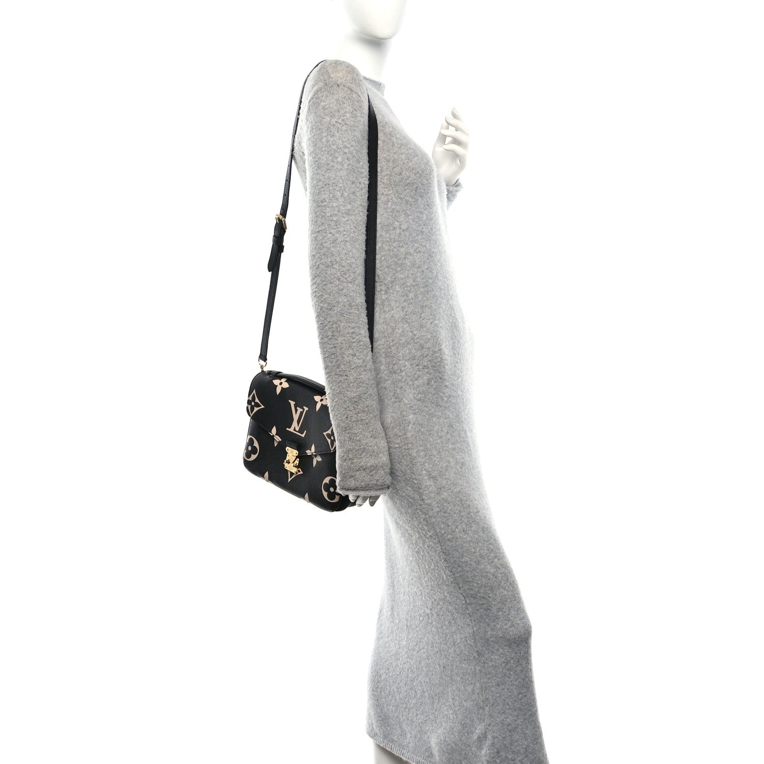 Louis Vuitton Empreinte Monogram Giant Pochette Metis Black Beige 2 of 9