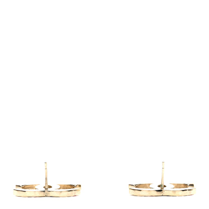 Chanel Crystal Enamel Large CC Earrings Gold Black White Pink 4 of 5