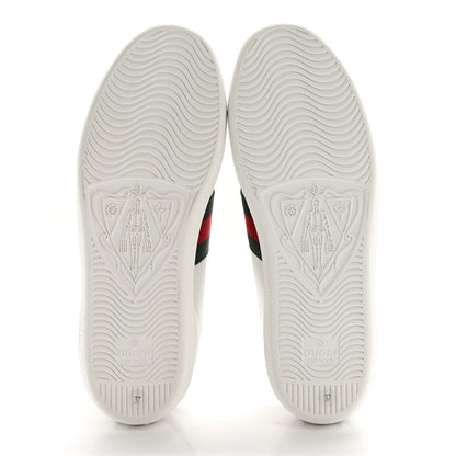 Gucci Calfskin Crocodile Web Womens Ace Sneakers 37 White Green 5 of 9