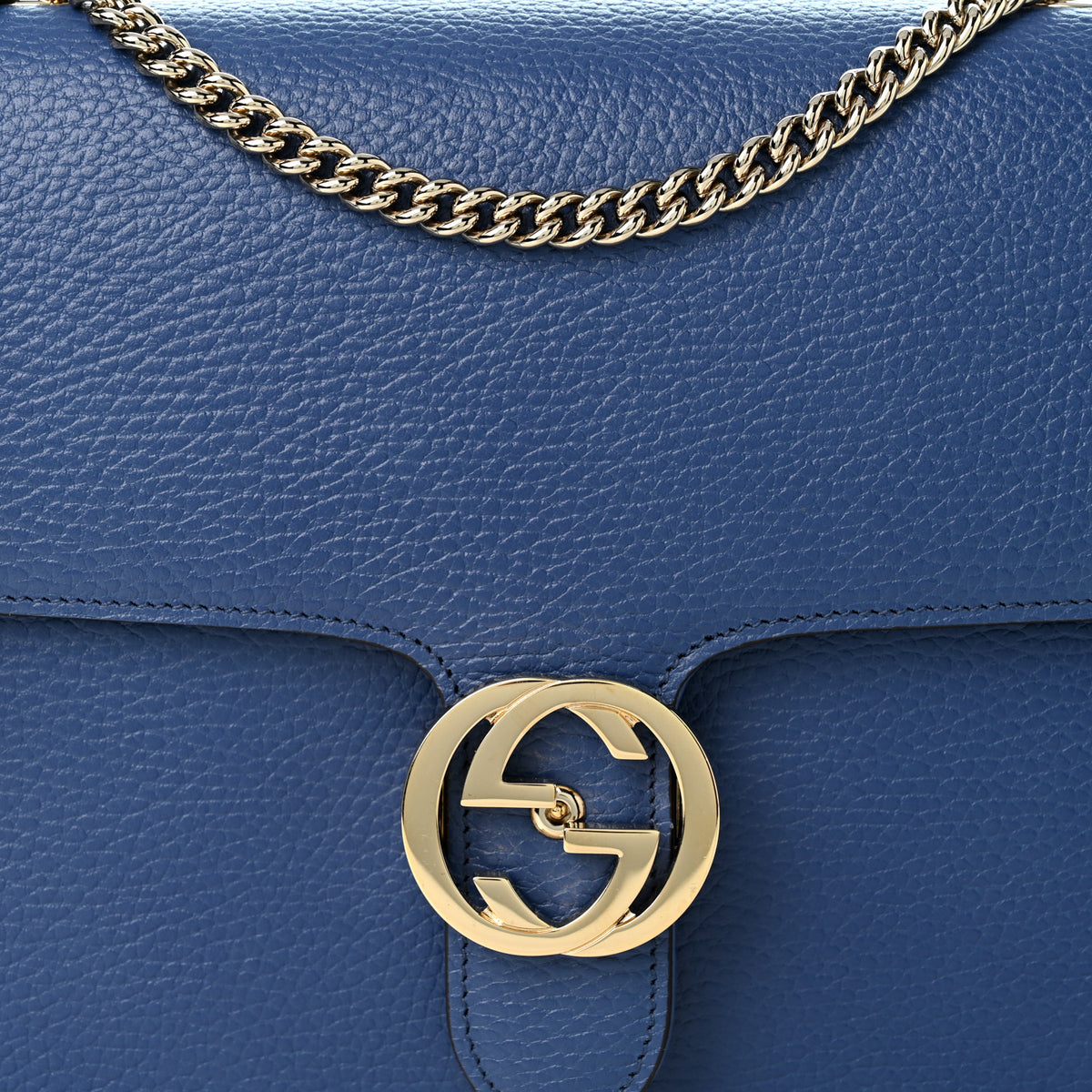 Dollar Calfskin Interlocking G Shoulder Bag Caspian