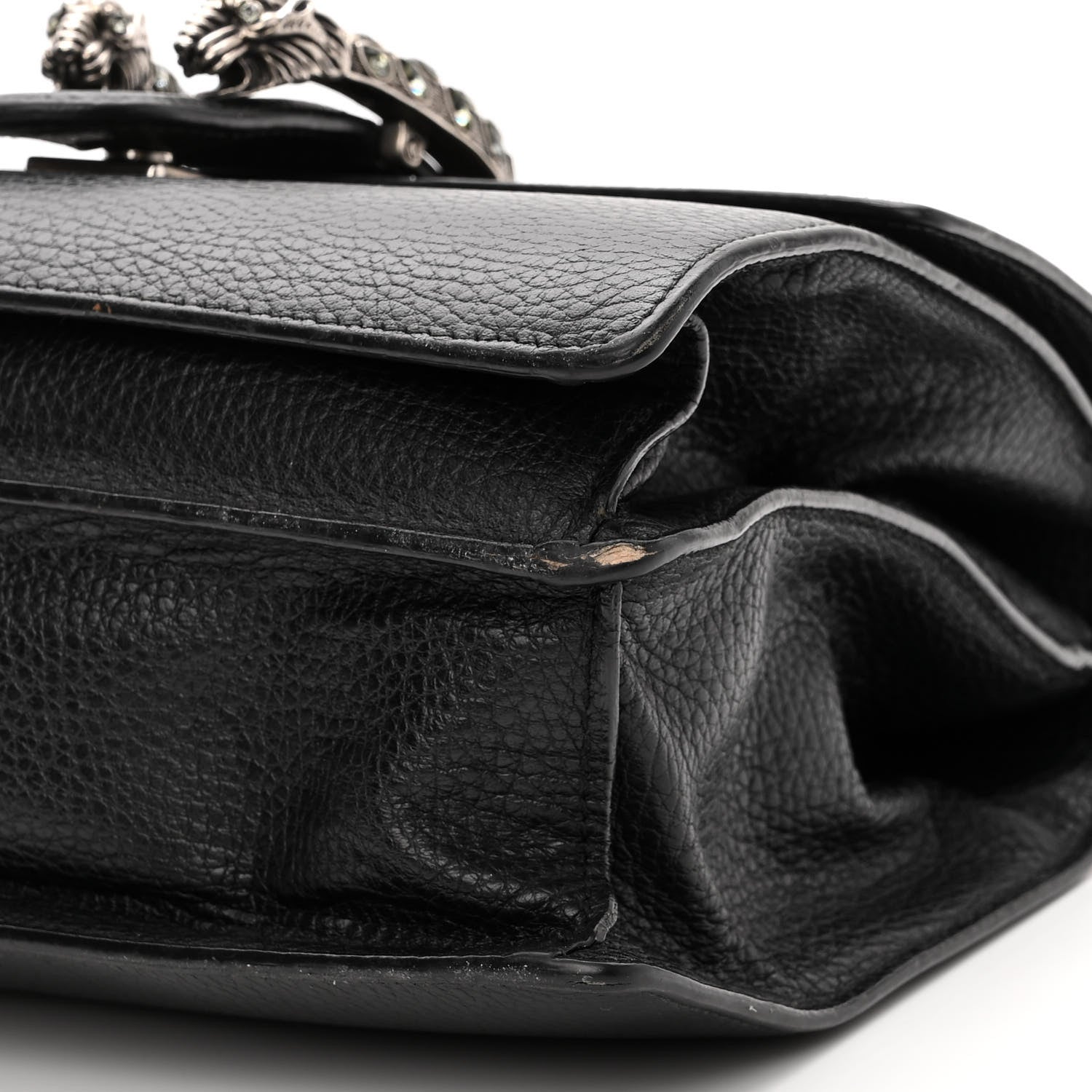 Gucci Dollar Calfskin Crystal Web Medium Dionysus Bamboo Top Handle Bag Black Black Diamond 10 of 15