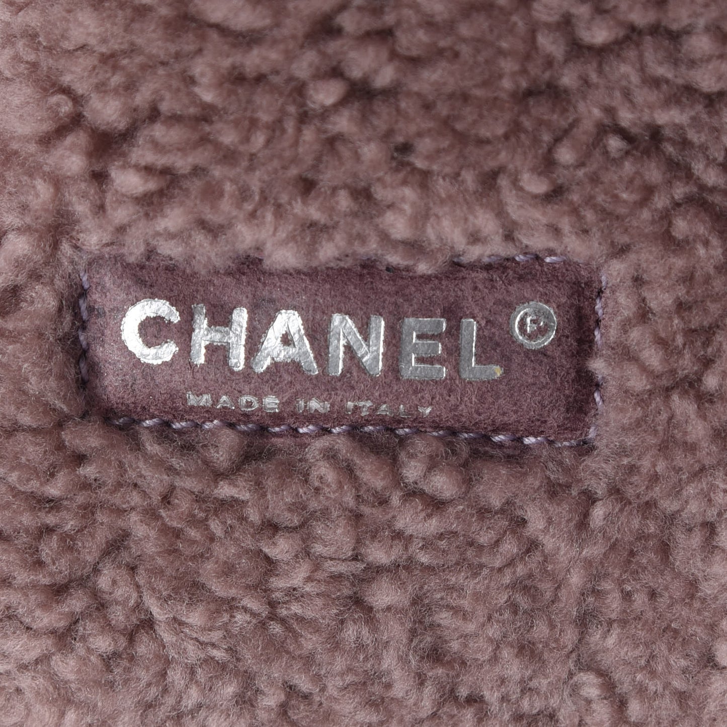 Shearling Quilted Medium Single Flap Purple