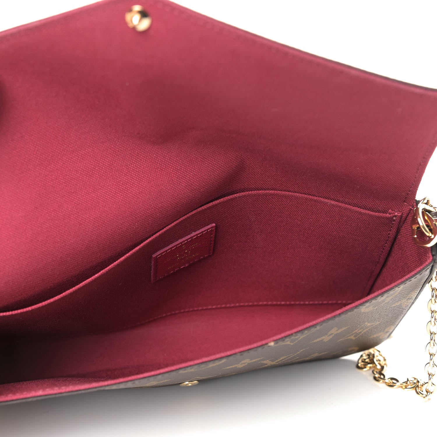 Louis Vuitton Monogram Pochette Felicie Chain Wallet Fuchsia 6 of 12