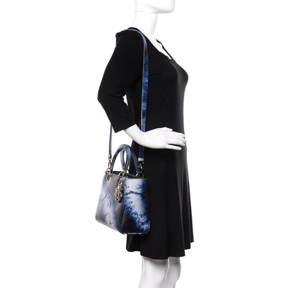 Christian Dior Calfskin Tie Dye Medium Lady Dior Blue Multicolor 2 of 10