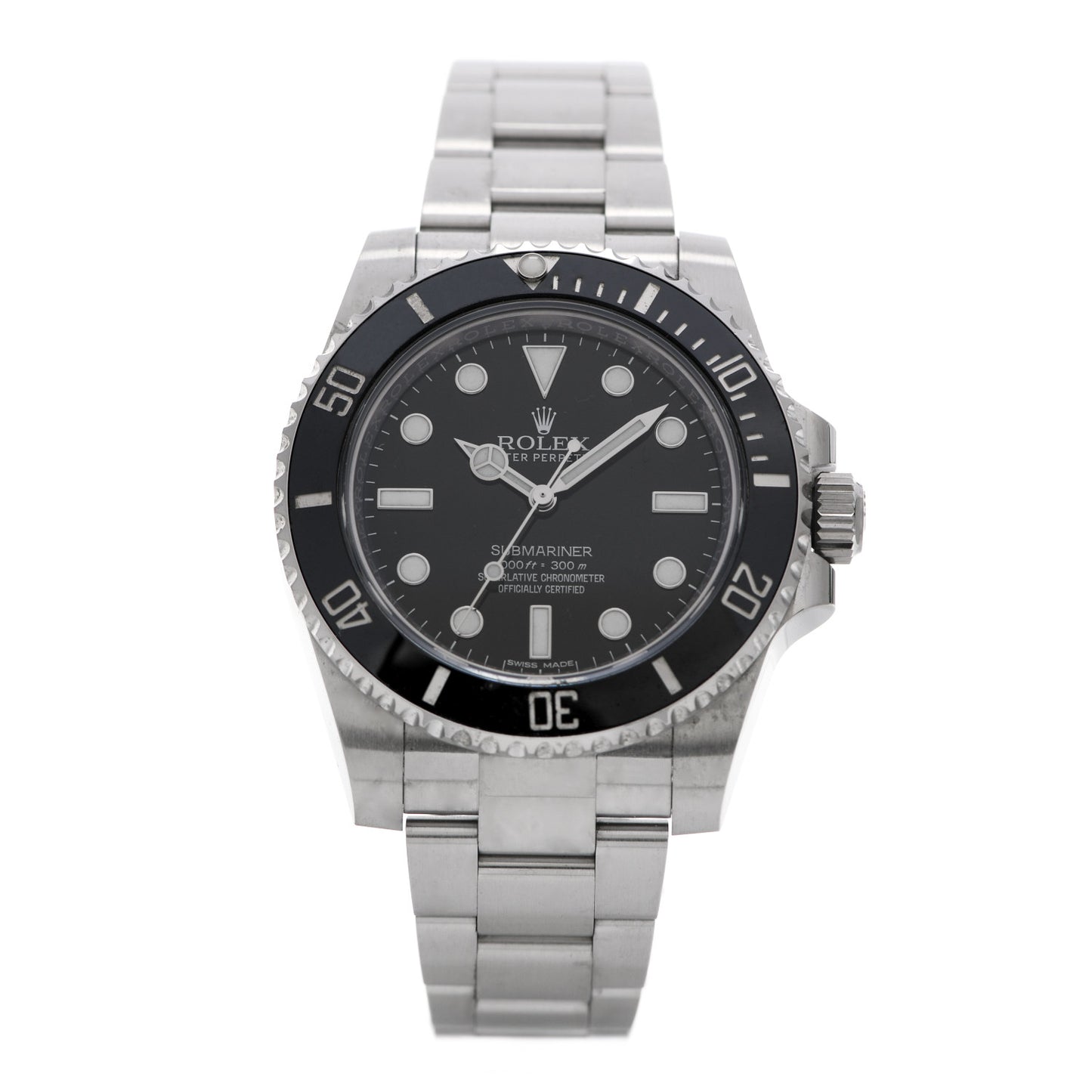 Stainless Steel 40mm Oyster Perpetual Submariner Watch Black 114060