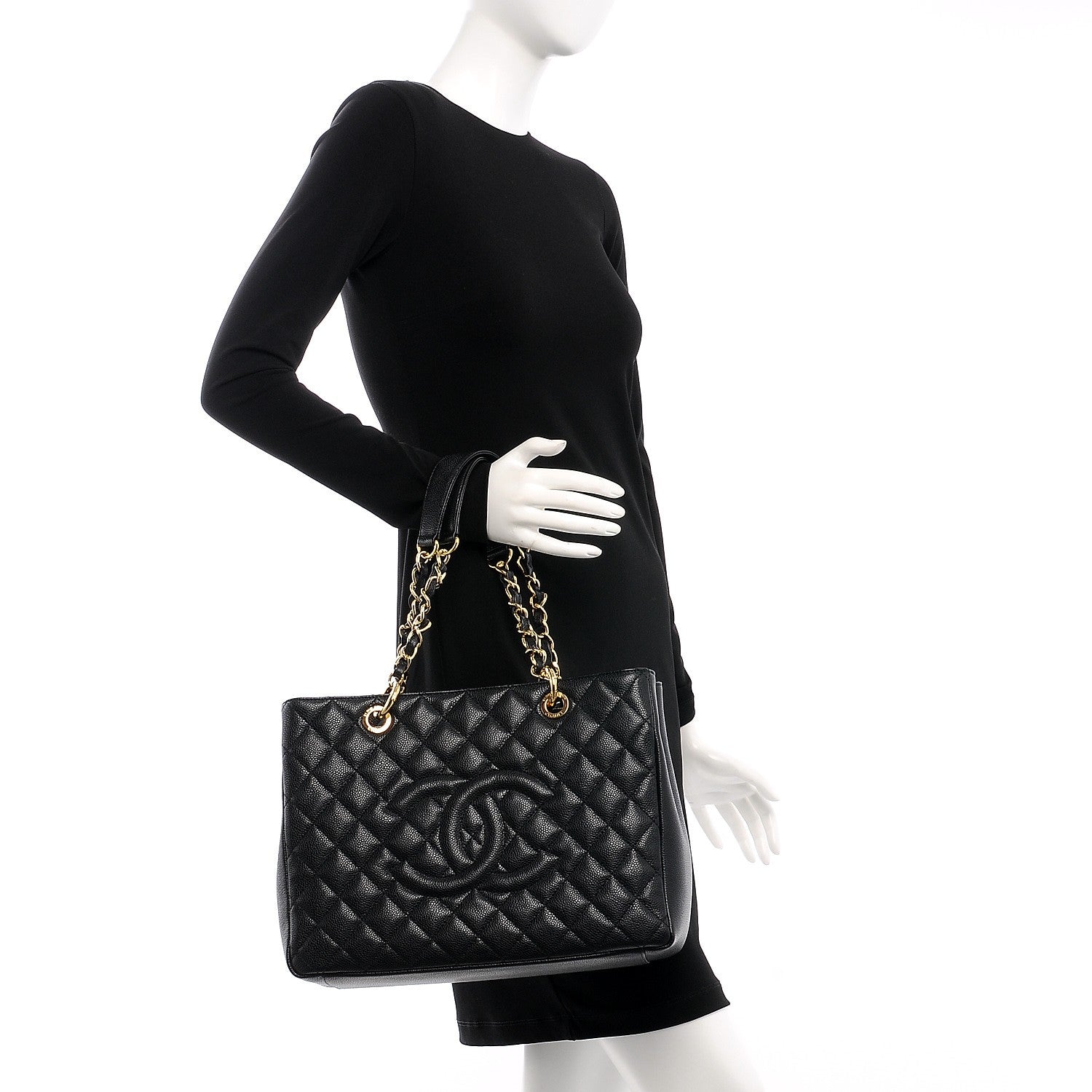 Chanel Caviar Quilted Grand Shopping Tote GST Black 2 of 8