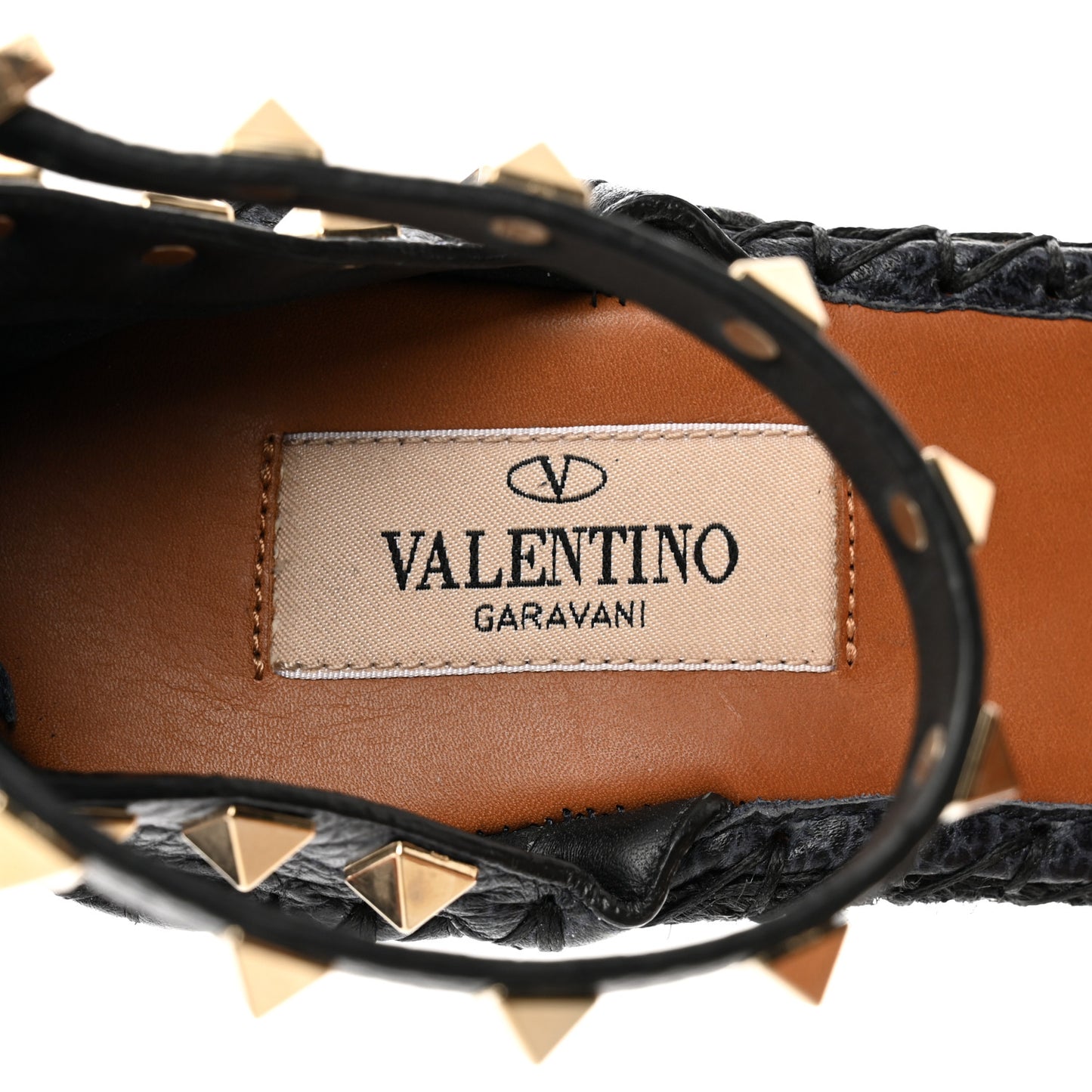 Grained Calfskin Rockstud Ankle Strap Espadrille 15/105mm Wedge Sandals 36 Deep Denim