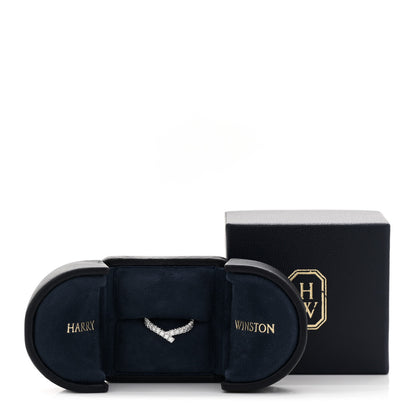 Harry Winston Platinum Diamond Ribbon Wedding Band Ring 47 4.25 5 of 5