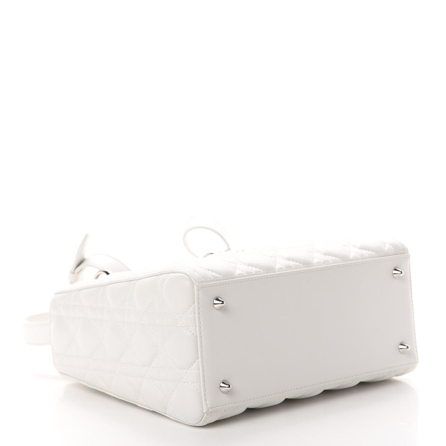 Lambskin Cannage Medium Lady Dior White