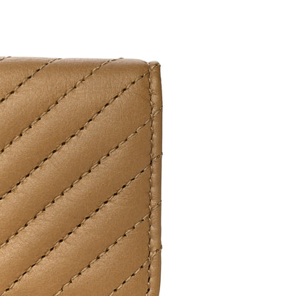 Chanel Aged Calfskin Chevron Quilted Flap Card Holder Beige 15 of 16