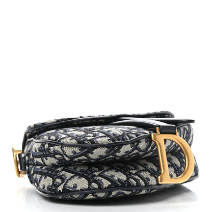 Christian Dior Oblique Mini Saddle Bag Blue 4 of 9
