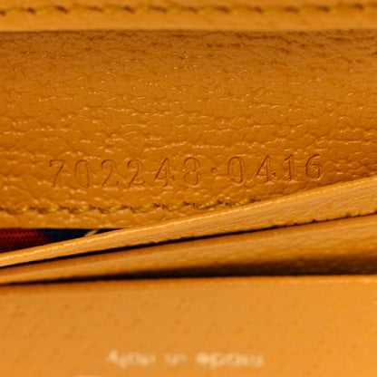 Gucci X ADIDAS Textured Dollar Calfskin Trefoil Horsebit 1955 Card Case Wallet With Strap Crop Black 6 of 10