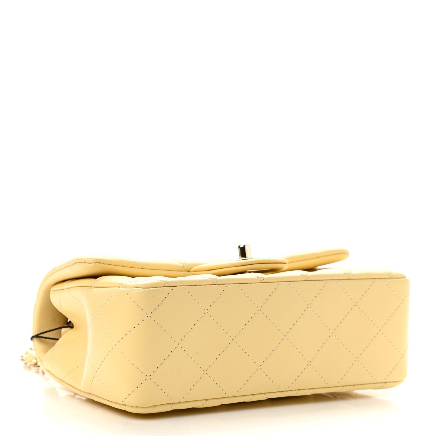 Lambskin Quilted Mini Rectangular Flap Yellow