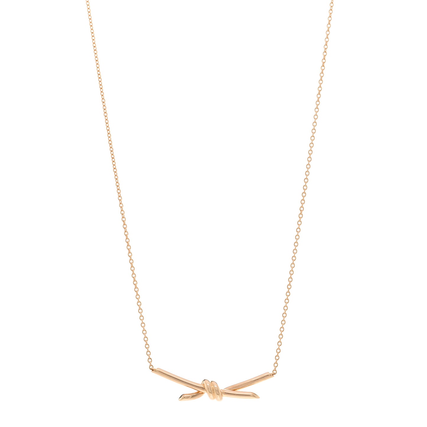 18K Rose Gold Knot Necklace