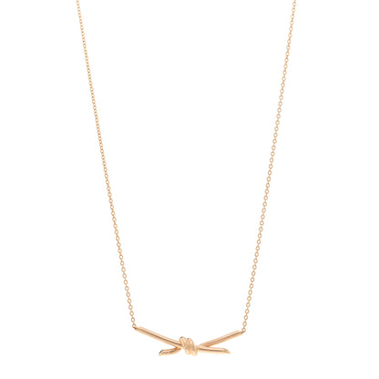 Tiffany 18K Rose Gold Knot Necklace 1 of 5