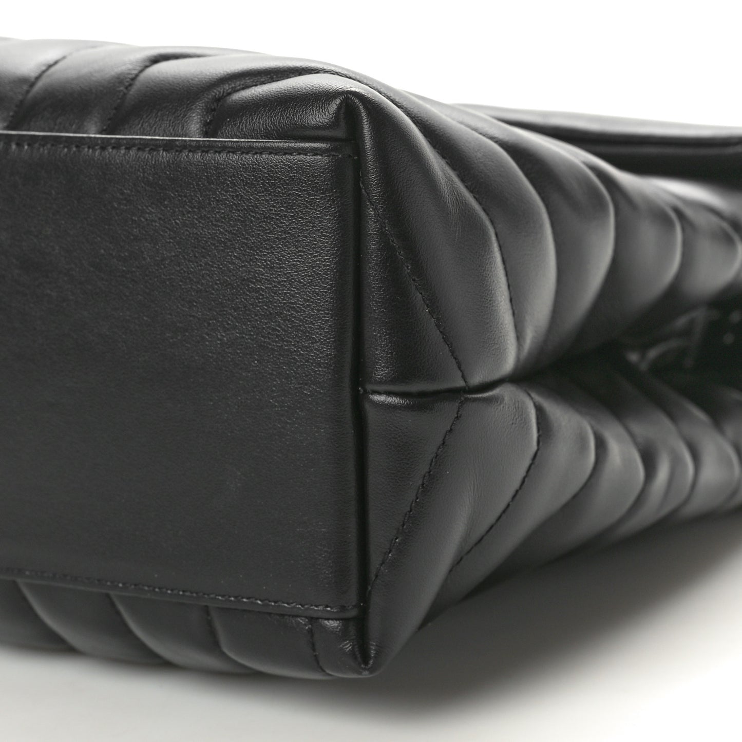 Calfskin Y Quilted Monogram Monochrome Medium Loulou Chain Satchel Black