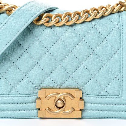 Chanel Caviar Quilted Small Boy Flap Light Blue 7 of 10