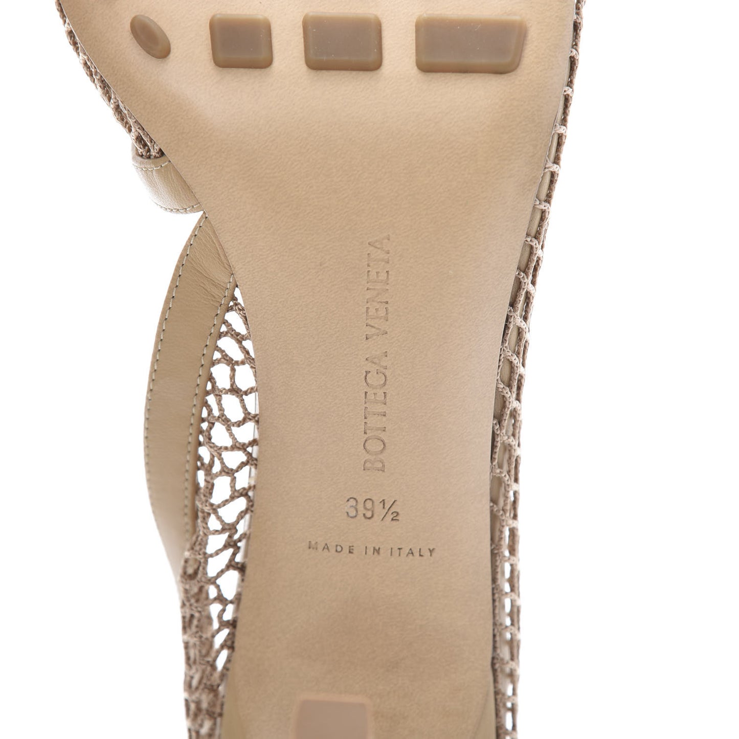 Mesh Nappa Chunky Chain Sandals 39.5 Beige Pony