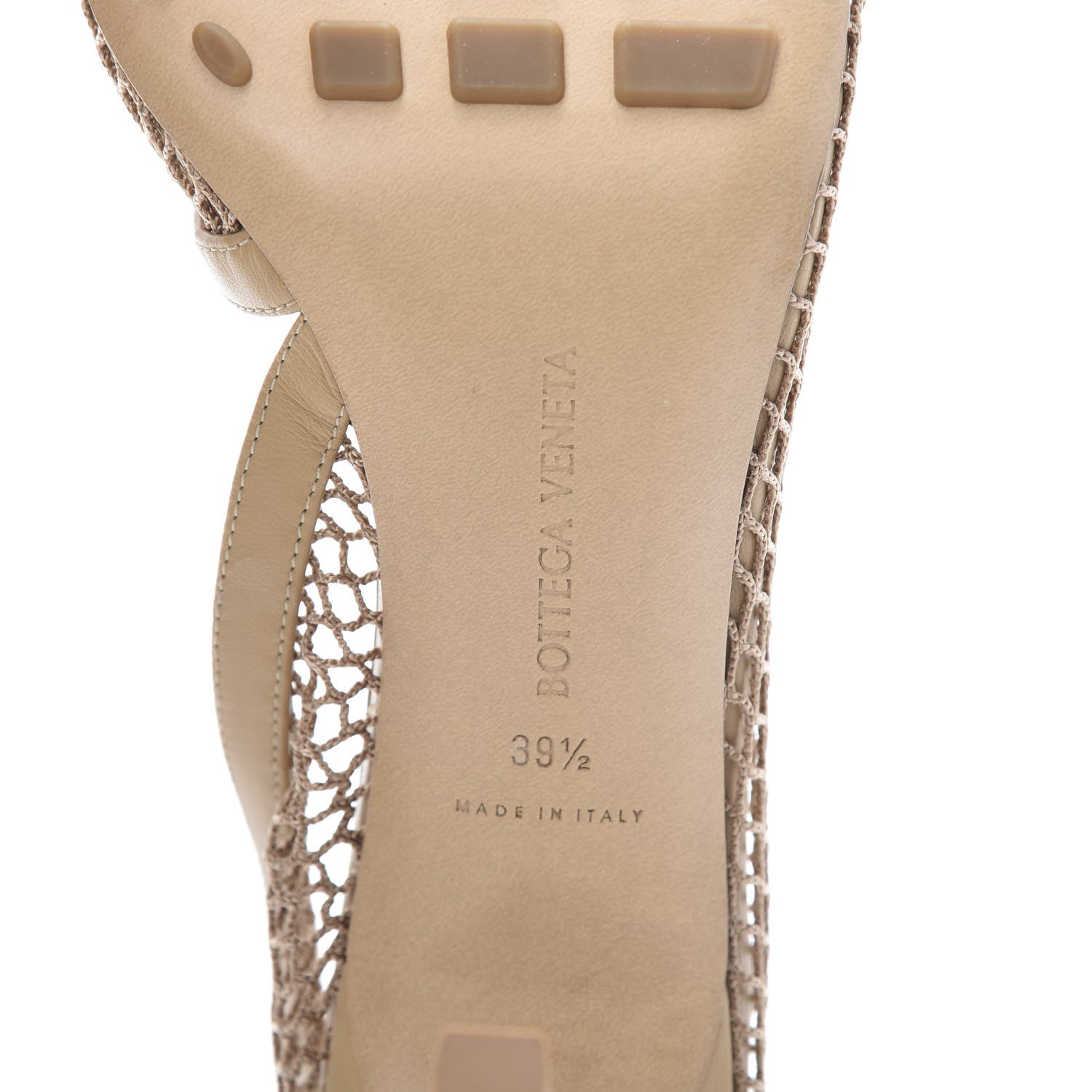 Bottega Veneta Mesh Nappa Chunky Chain Sandals 39.5 Beige Pony 6 of 9