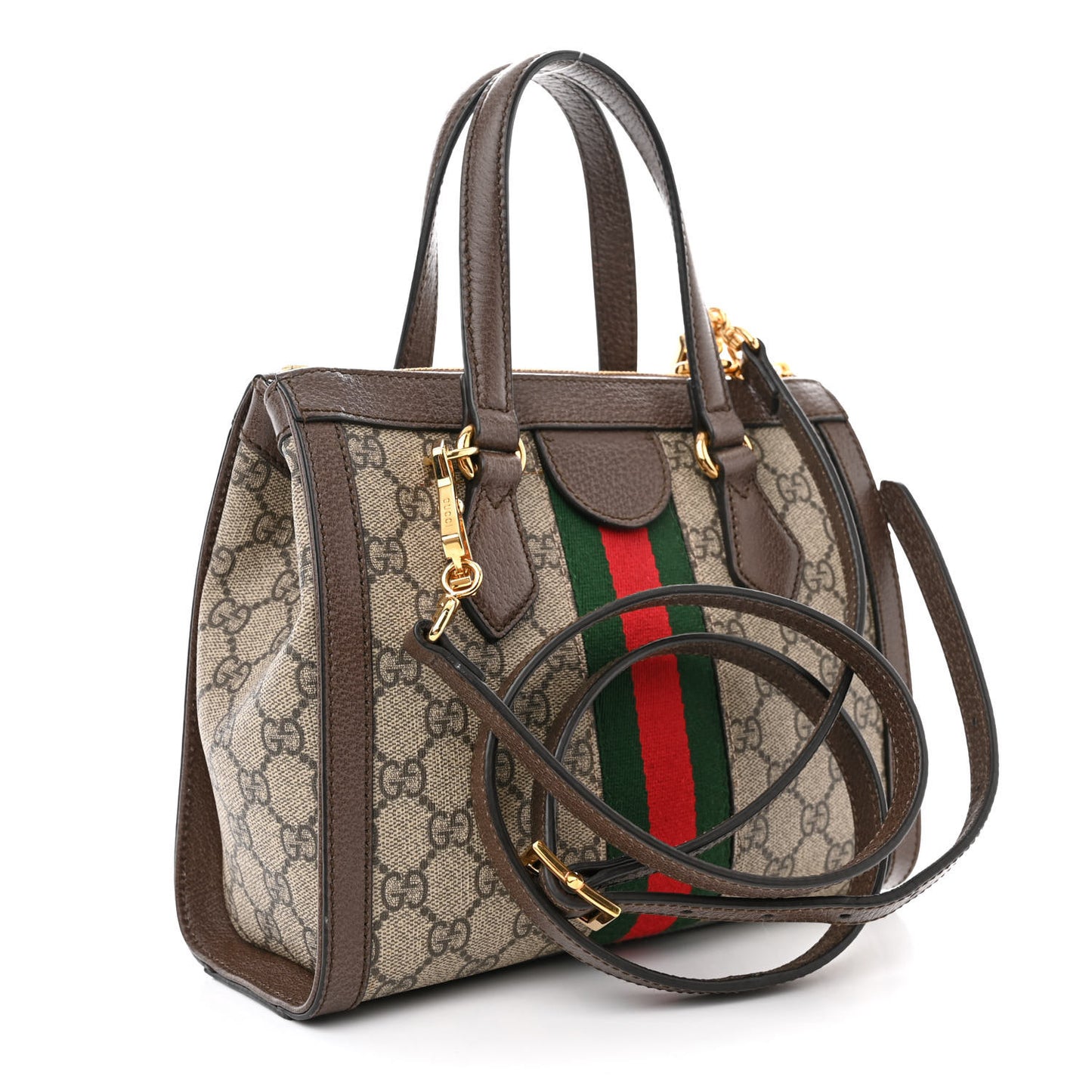 GG Supreme Monogram Small Ophidia Tote Bag Brown