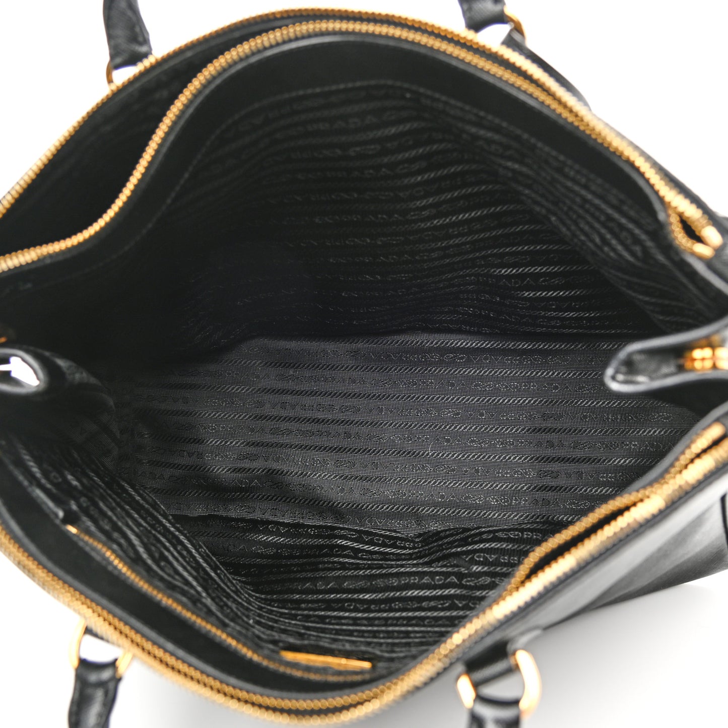 Saffiano Large Galleria Double Zip Tote Black