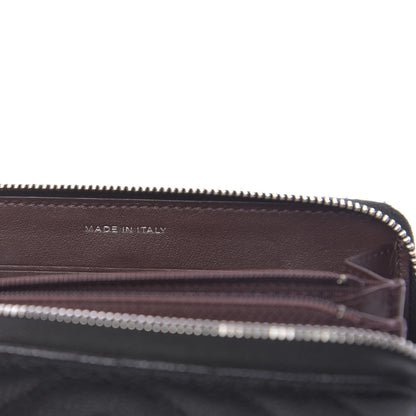 Chanel Caviar Chevron Quilted Small Zip Around Wallet Black 7 of 8