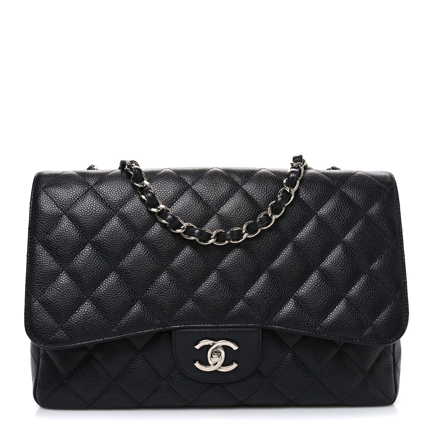 Caviar Quilted Jumbo Single Flap Black