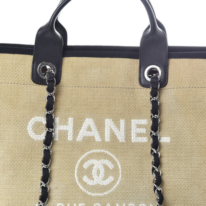 Chanel Canvas Large Deauville Tote Beige Black 8 of 10