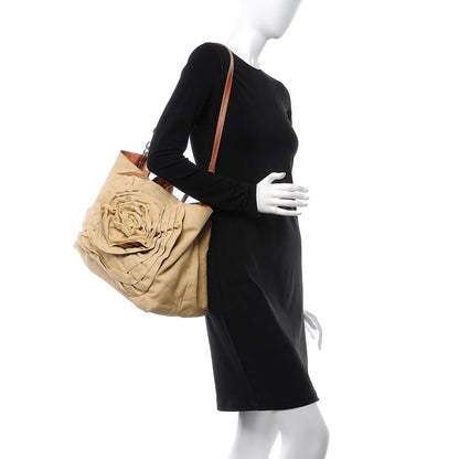 Valentino Garavani Canvas Rosette Tote Beige 2 of 7