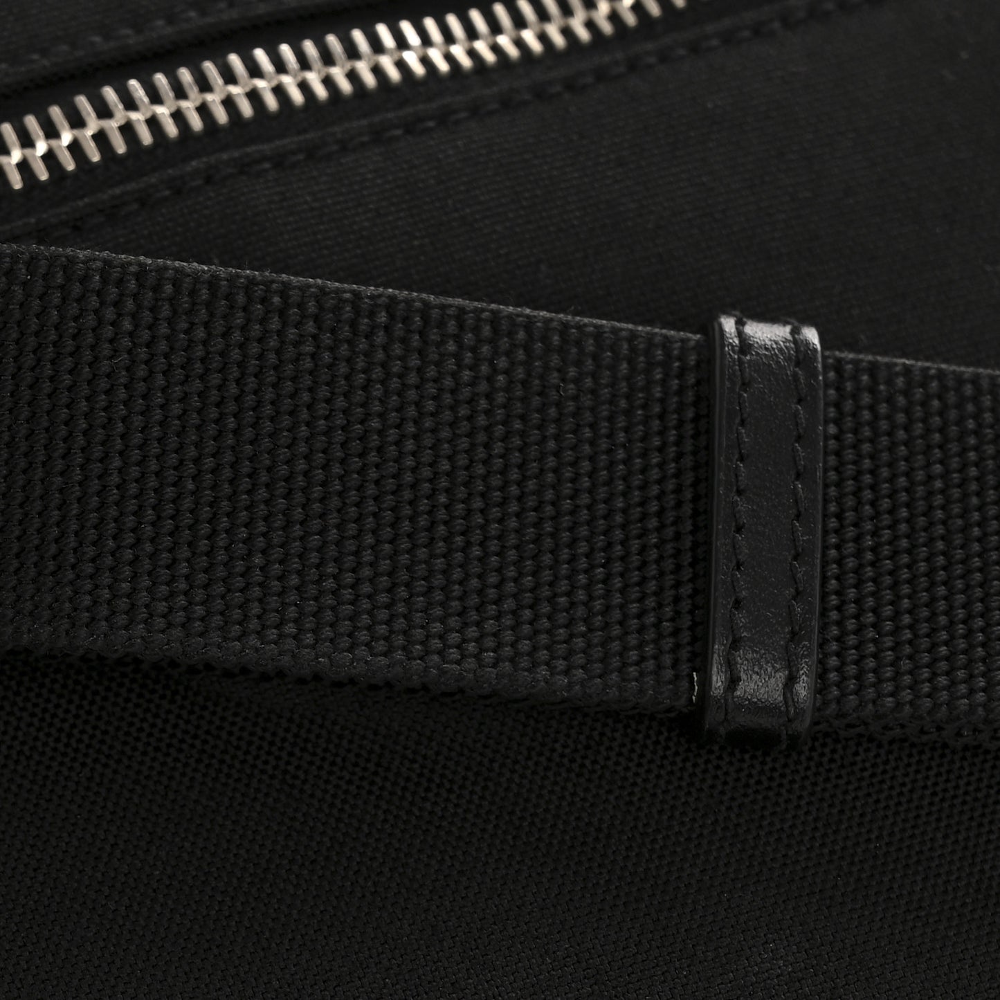 Canvas Calfskin City Belt Bag Black