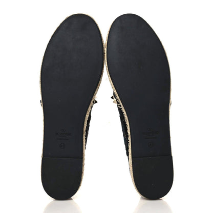 Valentino Garavani Denim Butterfly Embroidered Rockstud Espadrille Flats 41 Black Multicolor 5 of 8