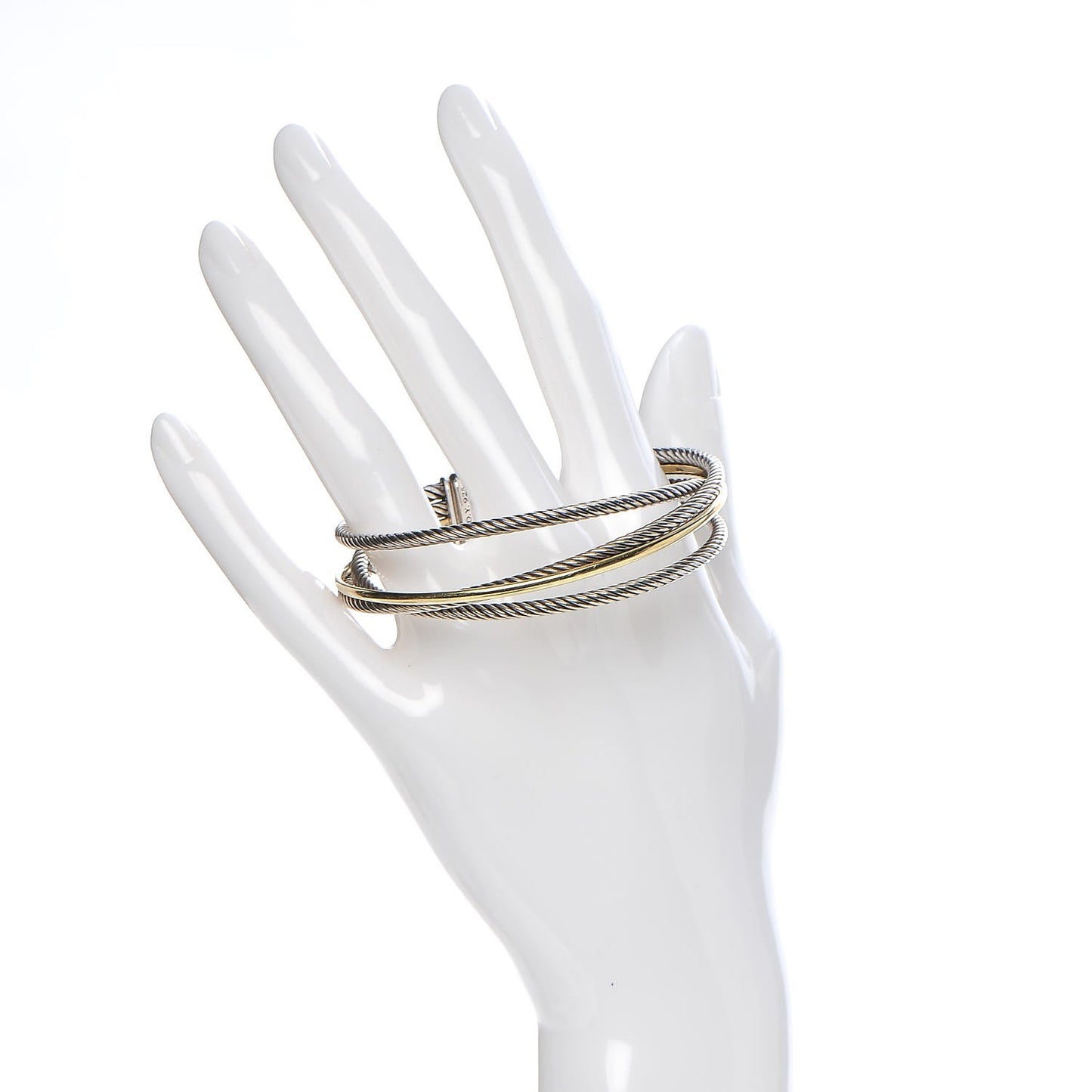 Sterling Silver 18K Yellow Gold Crossover Cuff