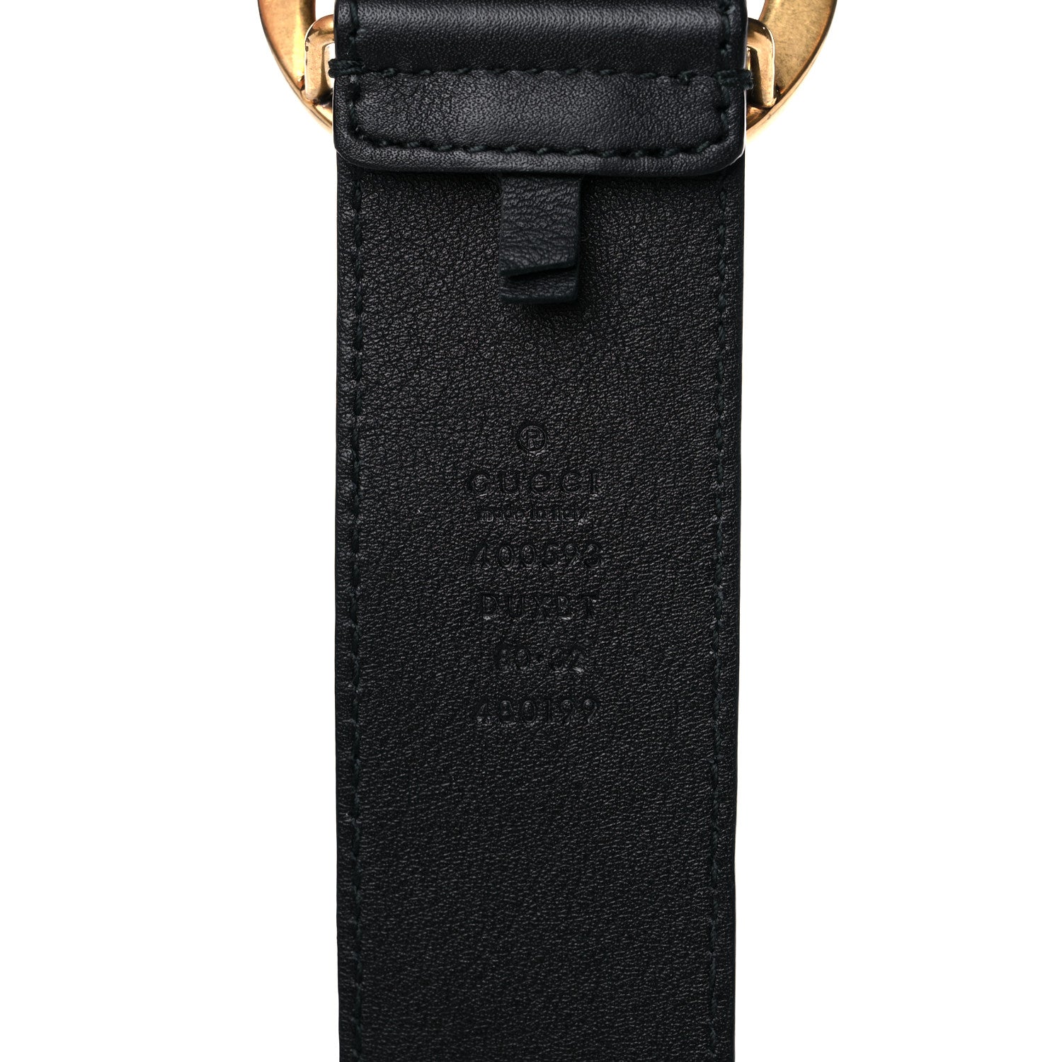 Gucci Calfskin L'Aveugle Par Amour Embroidered Double G 40mm Belt 80 32 Black Red 3 of 6