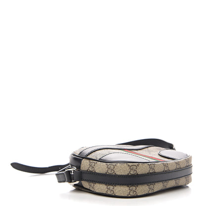 Gucci GG Supreme Monogram Web Small Shoulder Bag Black 3 of 9